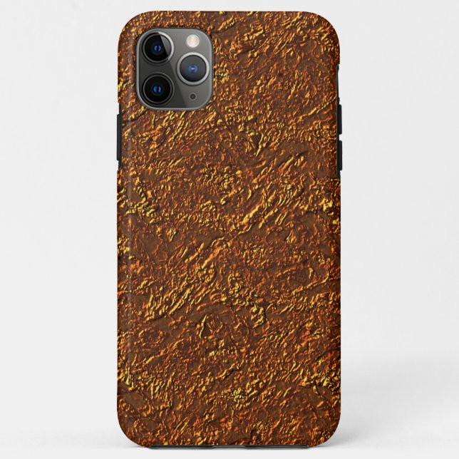 Estilo alvenaria rústica marrom e tom dourado Case-Mate iPhone case (Back)