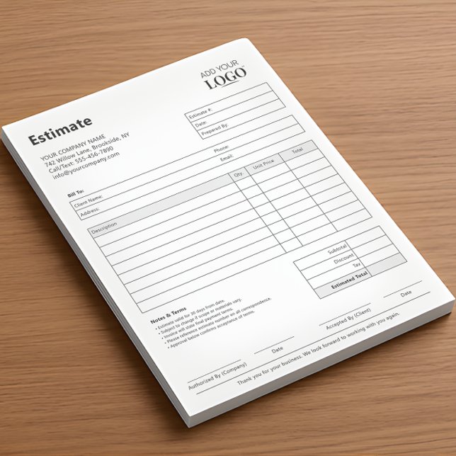 Estimate Form | Modern Minimalist Professional Notepad (Creator Uploaded)