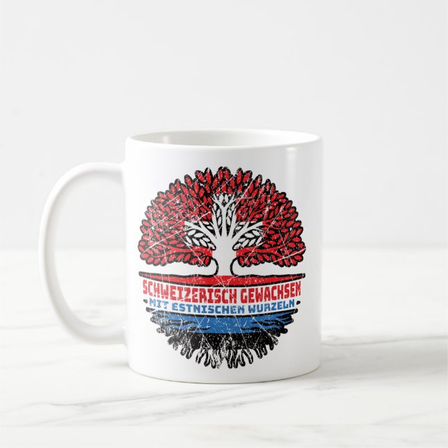 Estland Estnisch Schweizer Schweiz Baum Wurzel Coffee Mug (Left)