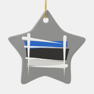 Estonia Brush Flag Ceramic Tree Decoration