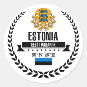 Estonia Classic Round Sticker