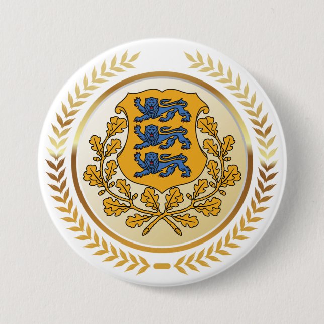 Estonia Coat of Arms 7.5 Cm Round Badge (Front)