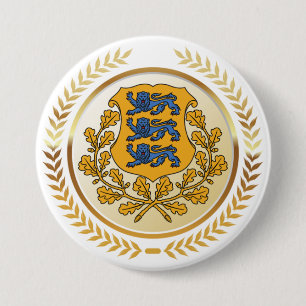 Estonia Coat of Arms 7.5 Cm Round Badge