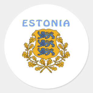 ESTONIA Coat Of Arms Classic Round Sticker