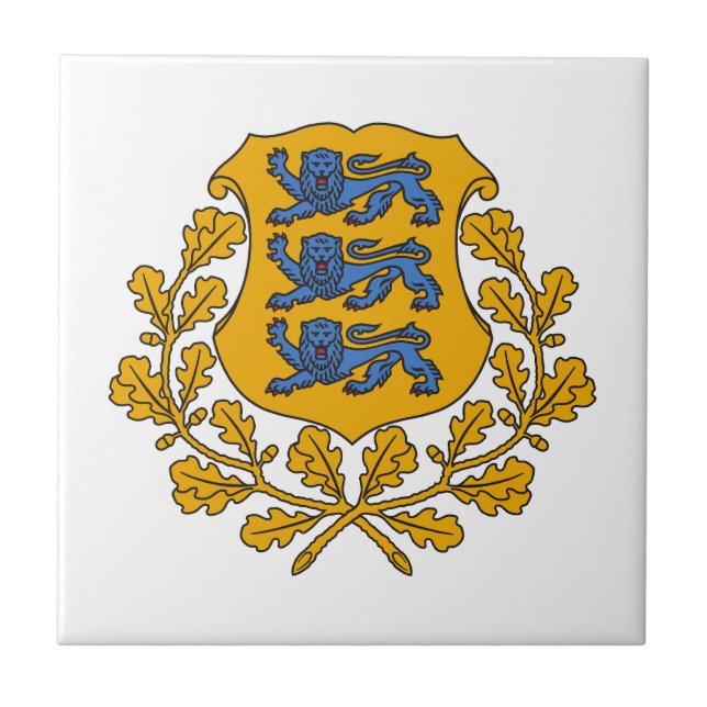 Estonia country coat arms symbol emblem flag tile (Front)