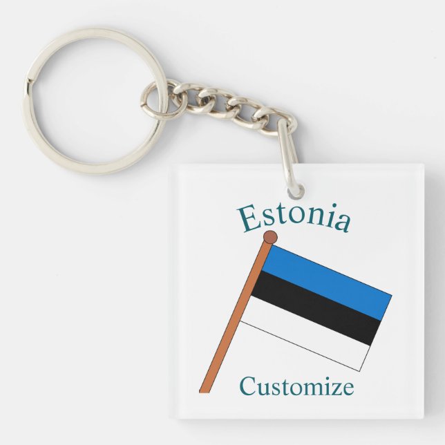 Estonia Country Flag Thunder_Cove Key Ring (Front)