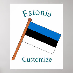 Estonia Country Flag Thunder_Cove Poster