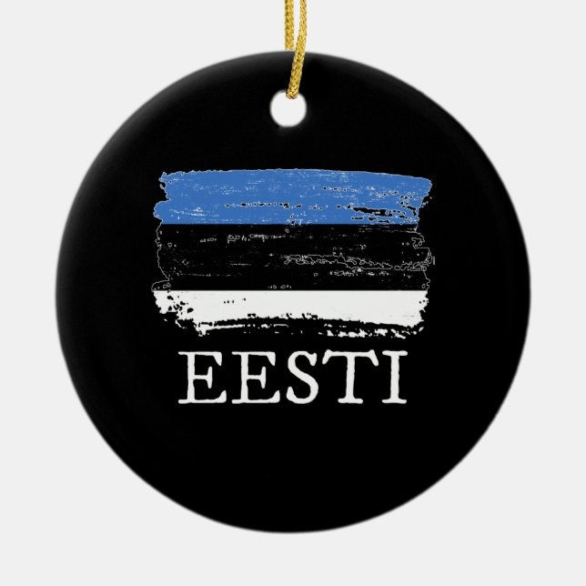 Estonia - Estonia Flag Ceramic Tree Decoration (Front)