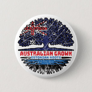 Estonia Estonian Australian Australia Tree Roots 6 Cm Round Badge