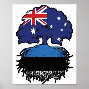 Estonia Estonian Australian Australia Tree Roots Poster