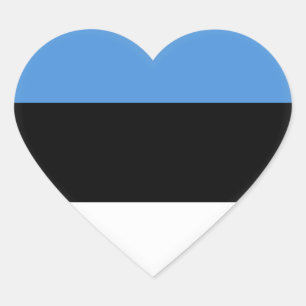 Estonia (Estonian) Flag Heart Sticker