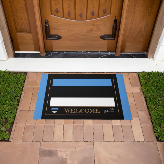 Estonia & Estonian Flag house mats/sports Welcome Doormat (Outdoor)