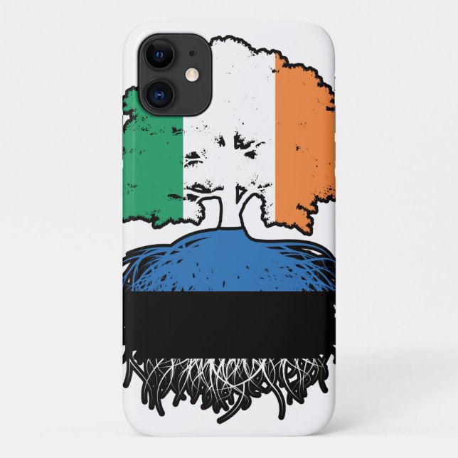 Estonia Estonian Irish Ireland Tree Roots Flag Case-Mate iPhone Case (Back)