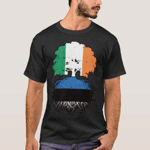 Estonia Estonian Irish Ireland Tree Roots Flag T-Shirt