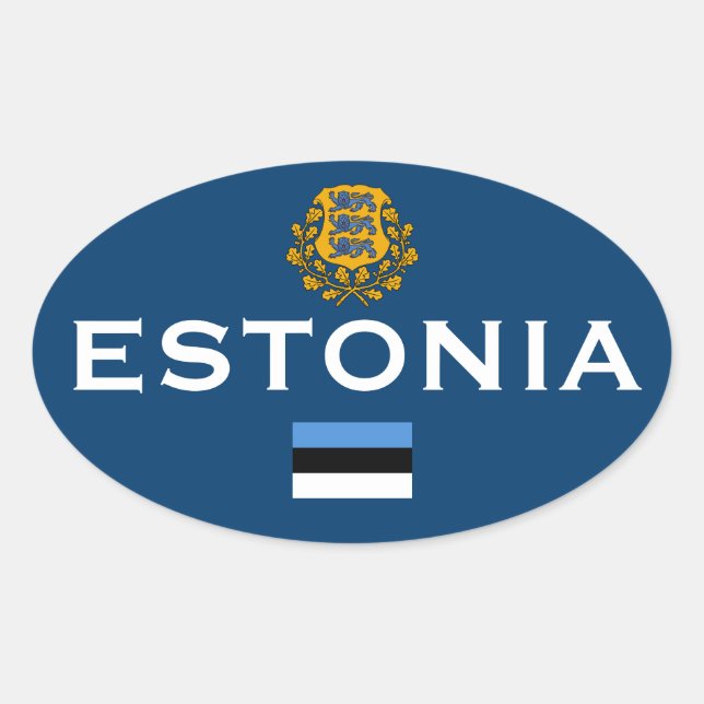 Estonia European Oval Style Sticker (Front)