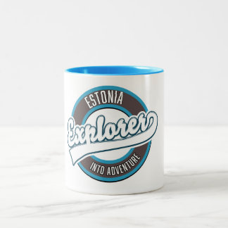 Estonia Explorer into adventure Two-Tone Coffee Mug