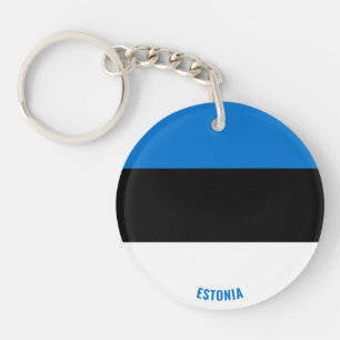 Estonia Flag Charming Patriotic Key Ring