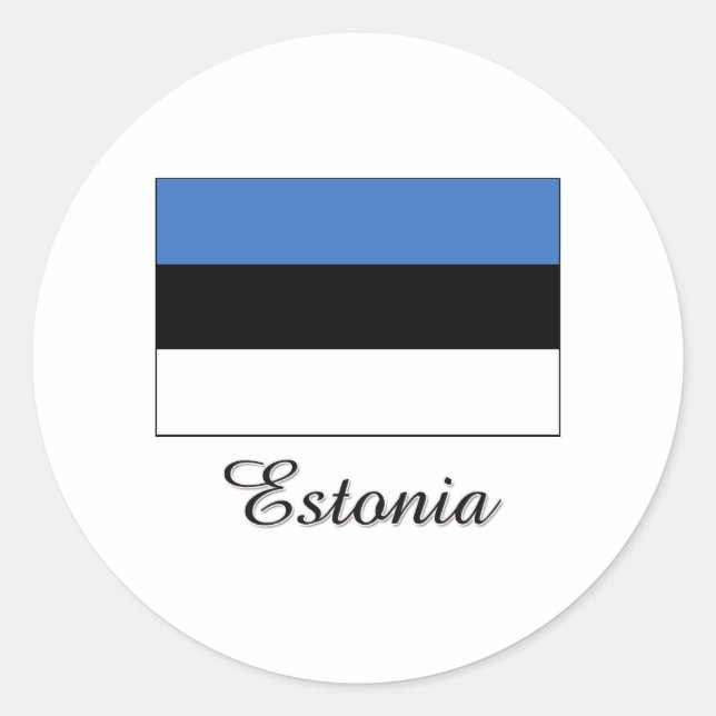 Estonia Flag Design Classic Round Sticker (Front)