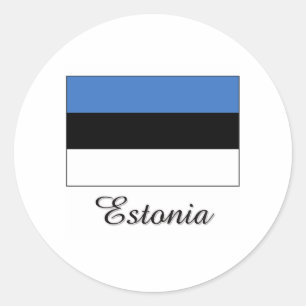 Estonia Flag Design Classic Round Sticker