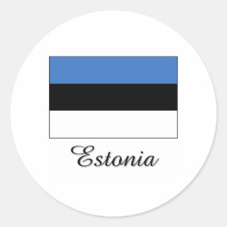 Estonia Flag Design Classic Round Sticker