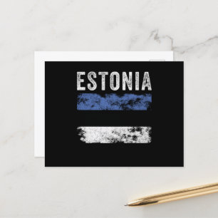 Estonia Flag Distressed - Estonian Flag Postcard