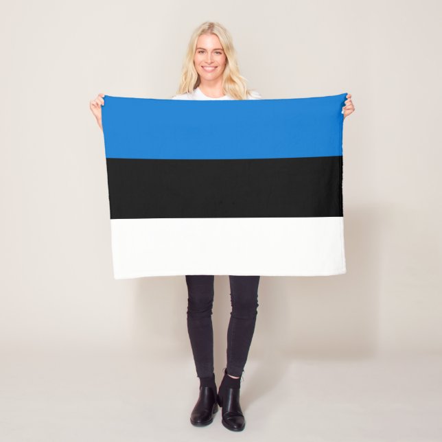 Estonia Flag Fleece Blanket (In Situ)