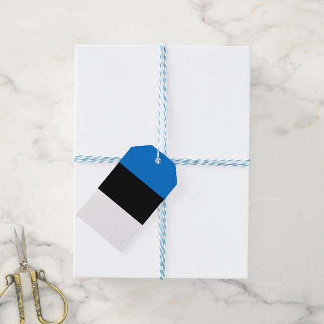 Estonia flag gift tags (With Twine)