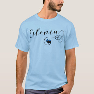 Estonia Flag Heart, Estonian Heritage T-Shirt