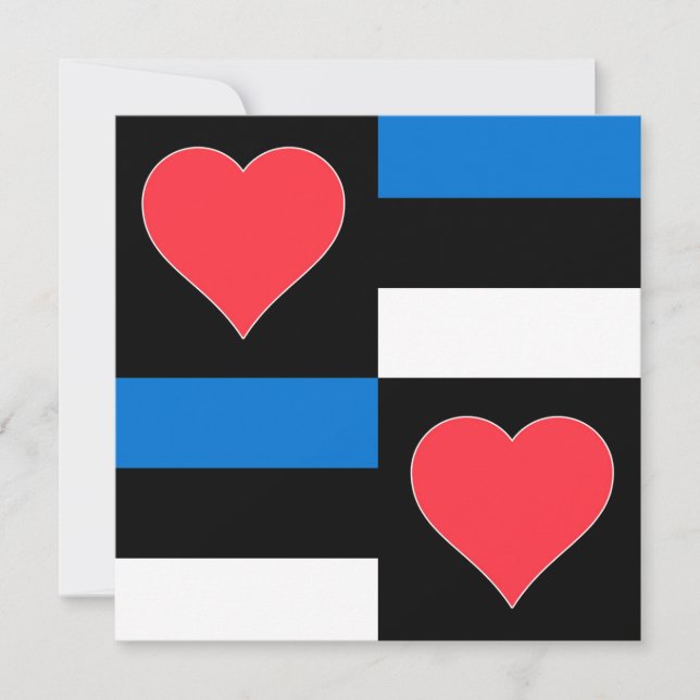 Estonia Flag Heart Pattern Fun Patriotic Estonian Card (Front)