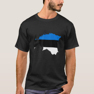 Estonia flag in Estonia outline Estonia T-Shirt