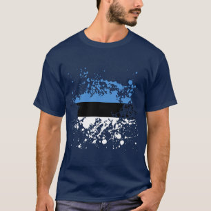 Estonia Flag Ink Splatter T-Shirt