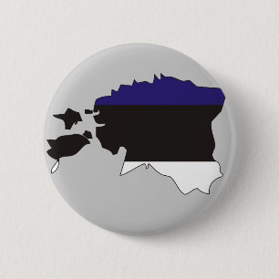 Estonia flag map 6 cm round badge