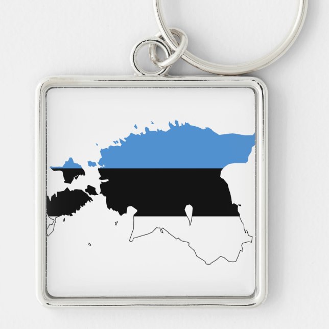 Estonia Flag map EE Key Ring (Front)