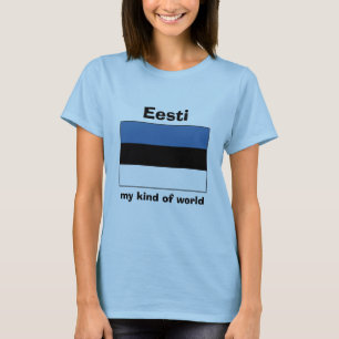 Estonia Flag + Map + Text T-Shirt
