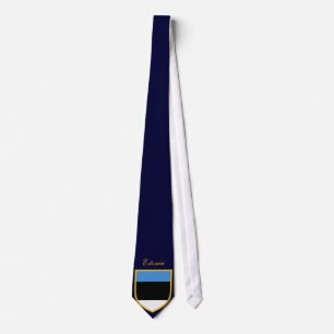 Estonia Flag Personalised Necktie Custom Name