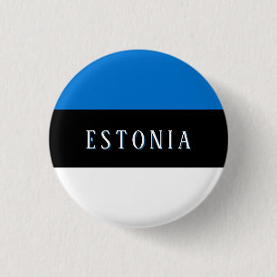 Estonia Flag Pin Button (with text)