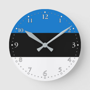 Estonia Flag Round Clock