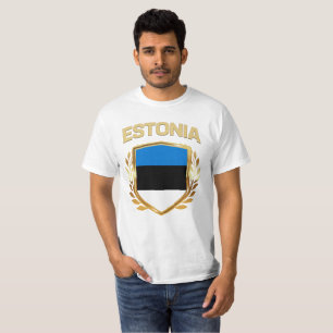 Estonia Flag Shield T-Shirt