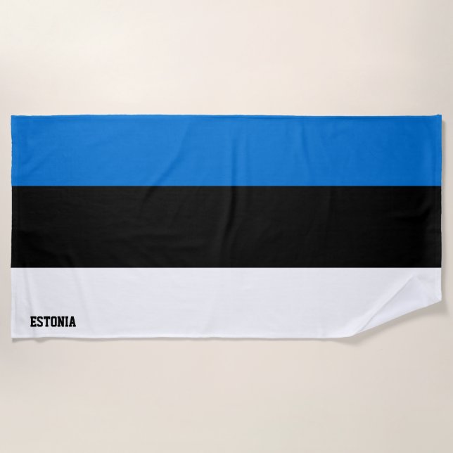 Estonia Flag Splendid Patriotic Beach Towel (Front)