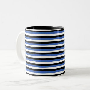 estonia flag stripes country symbol pattern lines Two-Tone coffee mug