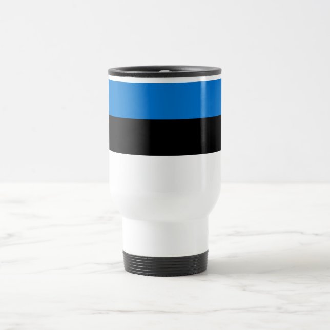 Estonia Flag Travel Mug (Center)