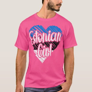 Estonia For Girl Estonian Heart Flag for Women Est T-Shirt