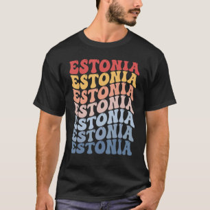 Estonia Groovy Retro Estonian T-Shirt