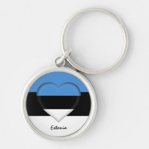 Estonia & Heart, Estonian Flag fashion /sports Key Ring