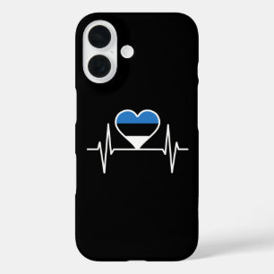 Estonia Heartbeat Estonia Flag iPhone 16 Case