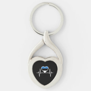 Estonia Heartbeat Estonia Flag Key Ring