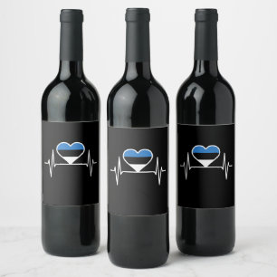 Estonia Heartbeat Estonia Flag Wine Label