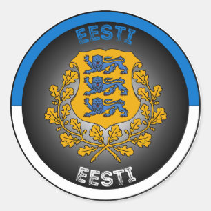 Estonia Heritage Emblem Classic Round Sticker