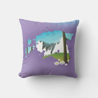 Estonia Illustrated map tourist poster Cushion