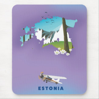Estonia Illustrated map tourist poster Mouse Mat